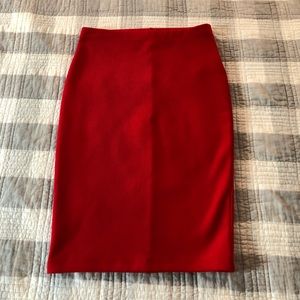 Red stretchy pencil skirt